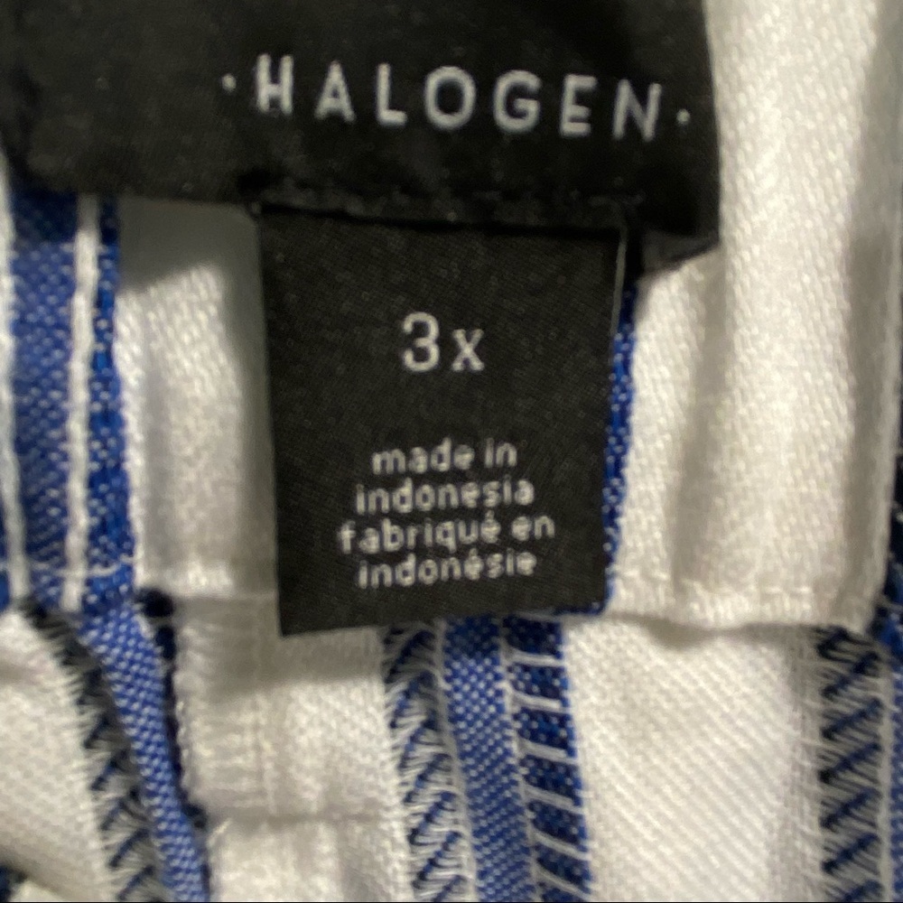 Halogen Striped cropped pants Blue and White Sz 3X - Picture 4 of 4